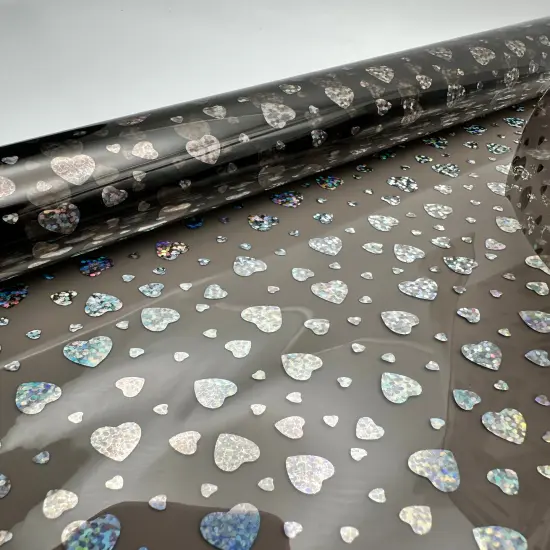 Black Holographic Heart Clear Vinyl {2}