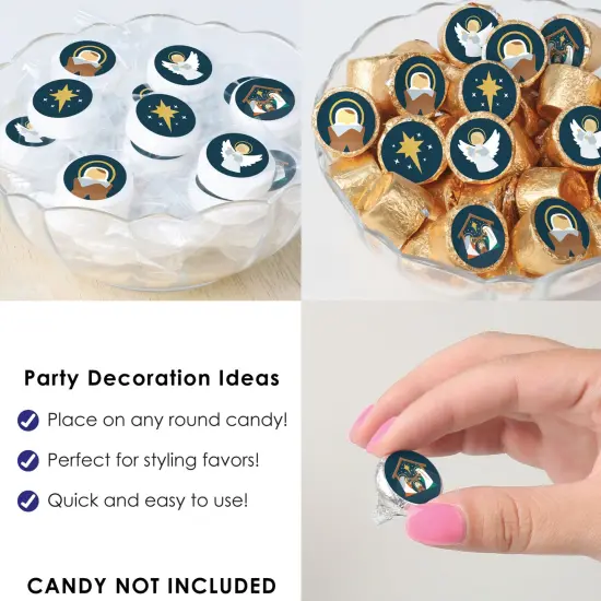 Big Dot of Happiness Holy Nativity - Manger Scene Religious Christmas Small Round Candy Stickers - Party Favor Labels - 324 Count {6}