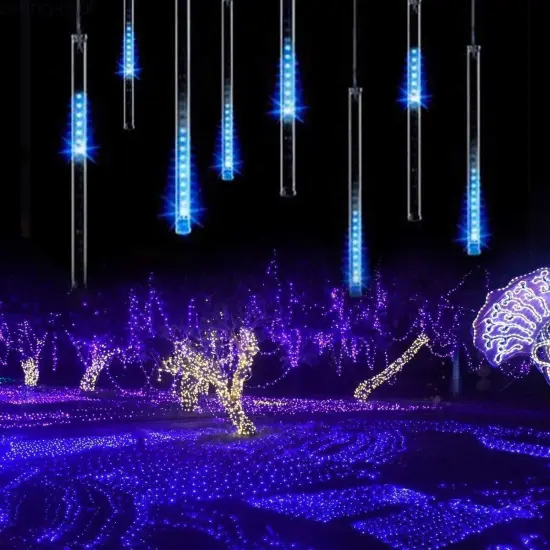 LED Meteor Shower Lights Outdoor Falling Rain Drop Icicle String Waterproof {5}