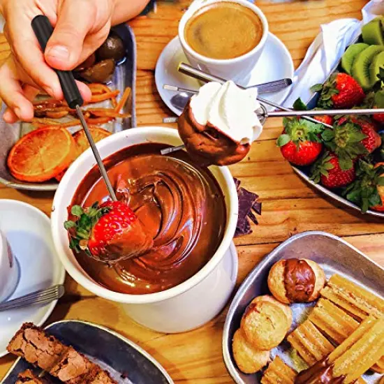 3 PCS Candy Dipping Tools Chocolate Dipping Fork Spoons Set 2 Pieces Culinary Decorating Spoons Chef Art Pencil for Decorative Plates Stainless Steel Chef Spoon {3}