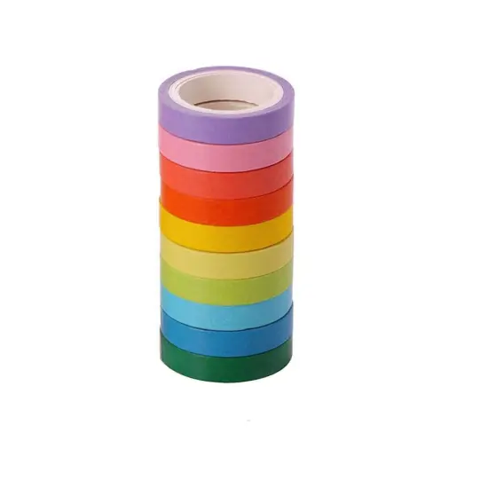 Kitcheniva 10 Pcs Writable Rolls Paper Washi Masking Tape {1}