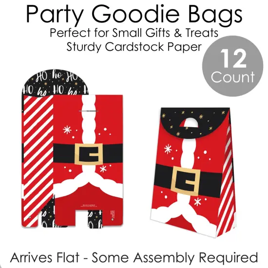 Big Dot of Happiness Secret Santa - Christmas Gift Exchange Gift Favor Bags - Party Goodie Boxes - Set of 12 {7}
