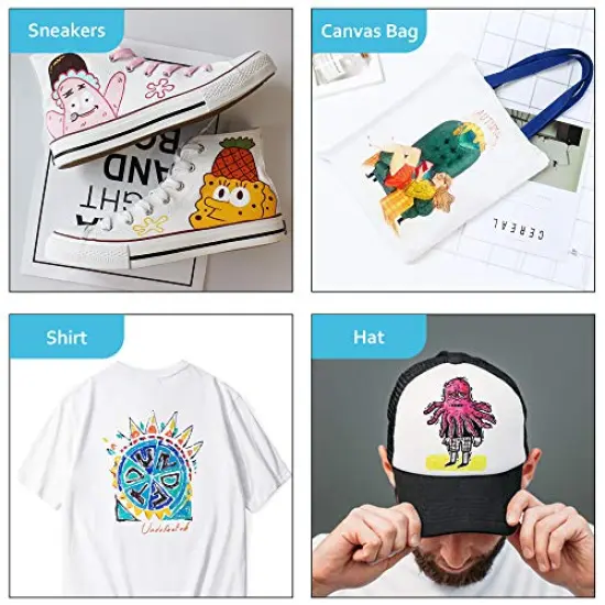 36 Colors Fabric Markers, Permanent Fabric Pens for Writing Painting on T-Shirts Clothes Sneakers Canvas, Child Safe & Non-Toxic for Kids Adults {6}