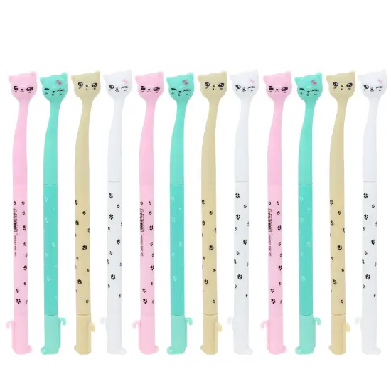 Wrapables Gel Pens School Office Supplies (12 pack), Cute Kitties {1}
