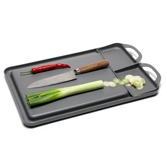Double Save S Non-Slip Removable Compartments and Grooves to Prevent Spills Dishwasher Safe Cutting Board & Serving Tray {5}
