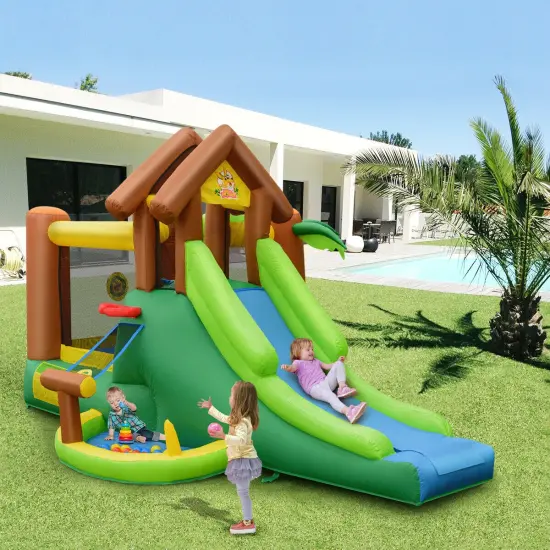Kids Inflatable Jungle Bounce House Castle including Bag {1}