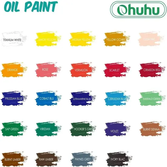 Ohuhu Oil Paint Set, 24 Oil-Based Colors, 12ml/0.42oz x 24 Tubes Non-Toxic Oil Painting Set Supplies for Canvas Painting Artist Kids Beginners Adults Classroom Great Art Supplies Gifts Ideal {4}