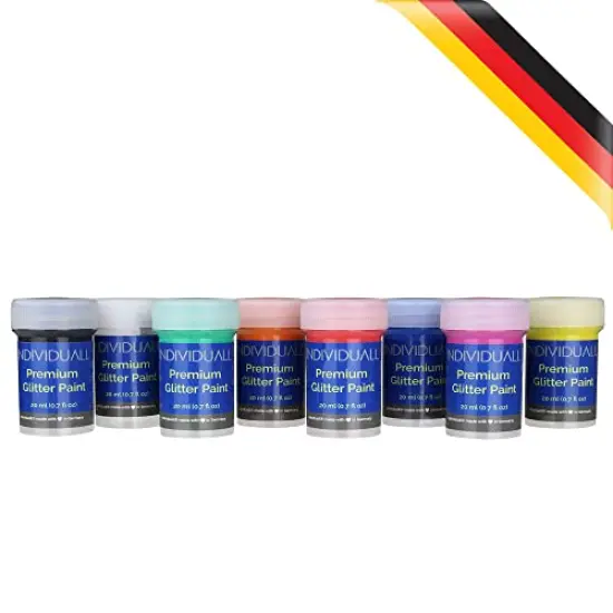 Set of 8 Glitter Paint - Sparkly, 20mL Acrylic Paints with Metallic Shimmer - Art Supplies for Canvas, Paper, Wood, Metal and Plastic - Gifts for Artists {5}