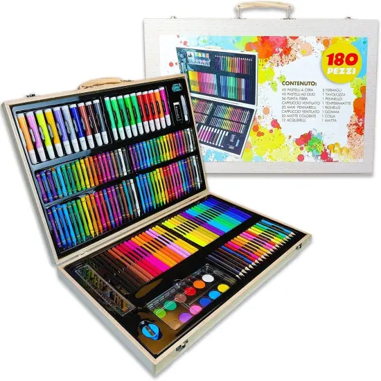 Deluxe Wooden Art Set for Kids and Teens with Pencils in Wood Case {1}