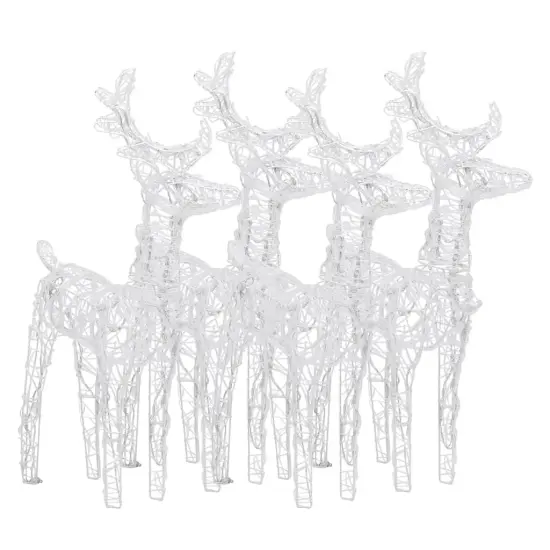 4 pcs Christmas ReindeersBlue 160 LEDs Acrylic Warm white {3}