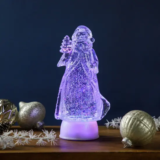 Northlight LED Lighted Color Changing Acrylic Santa Claus Christmas Decoration - 10" Clear {3}