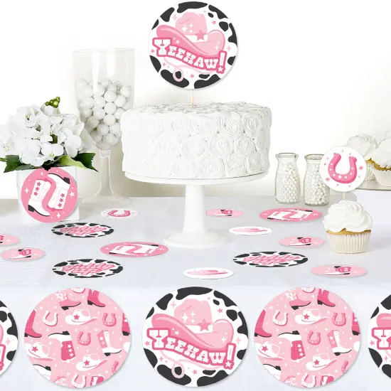 Big Dot of Happiness Rodeo Cowgirl - Pink Western Party Giant Circle Confetti - Party Decorations - Large Confetti 27 Count {6}