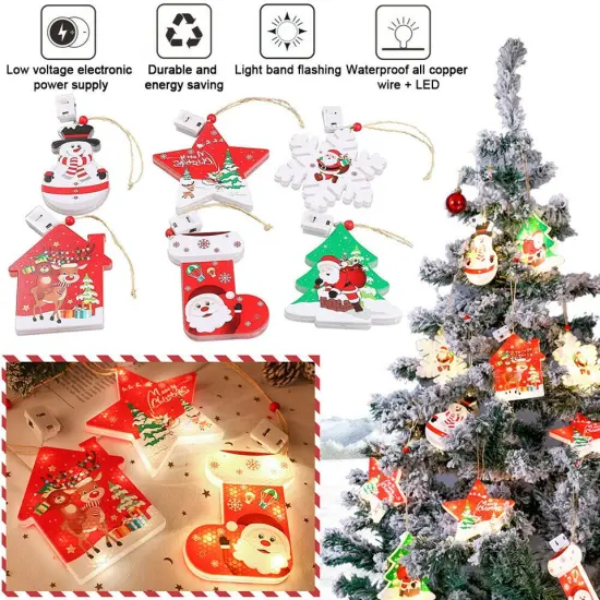 Kitcheniva Luminous Hanging Ornaments Christmas Tree Decorations 6 Pack {3}