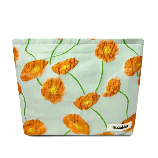 Wrapables Cosmetic Pouch, Makeup and Toiletry Travel Bag, Textured Poppies {1}