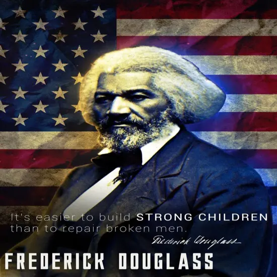 Frederick Douglass Poster Build Strong Children Classroom Quote, 18"x24", Unframed {1}