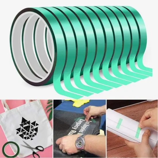 10 rolls Heat resistant tapes sublimation Press Transfer Thermal Tape 4mmx30m SUBLITAPE GREEN {1}