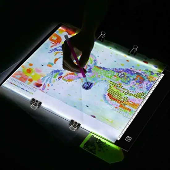 A4 Ultra-Thin Portable LED tracing Light Box Dimmable Brightness LED Art Tracing Pad for Artist Drawing Sketching Animation Stencilling and 5d Diamond Painting (Black, A4) {5}