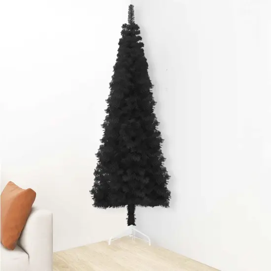 Slim Artificial Half Christmas Tree with Stand {7}