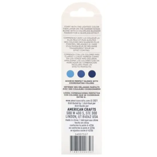 American Crafts - Sketch Markers Collection - Dual Tip - Chisel and Fine Point - Pacific 3 Pack 34007537 {4}