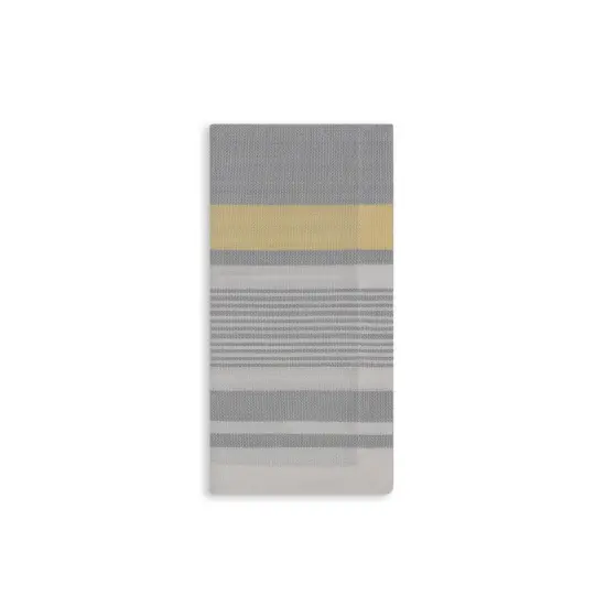 Woven Striped Cloth Napkin, Set of 4 Gray and Yellow {1}