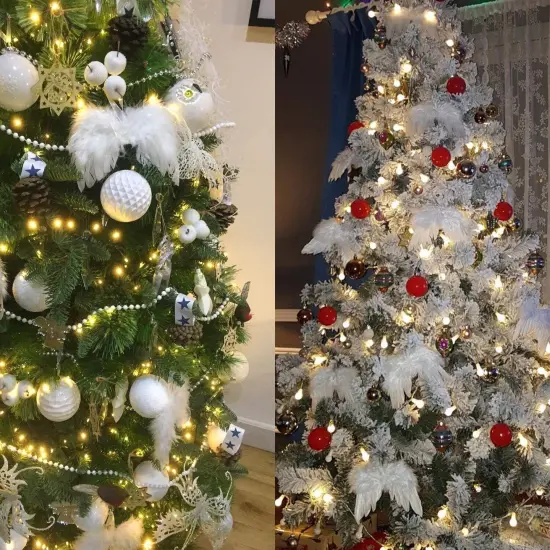 Kitcheniva Angel Wings Christmas Tree Feather Hanging Decor 10 Pcs White {4}