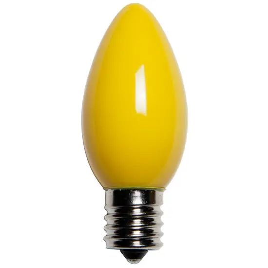 25 Bulbs - C9 Opaque Yellow, 7 Watt lamp {1}