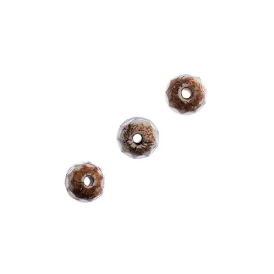 Earth's Jewel Semi-Precious 16" Tibetan Dzi Agate Topaz Facetted Striped Banded Pattern {2}