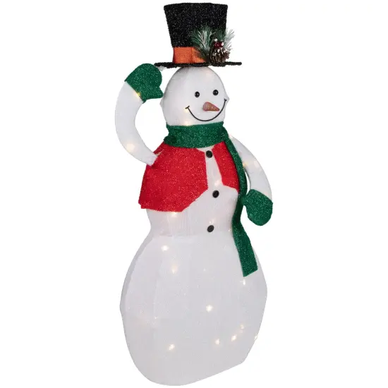 Northlight LED Lighted and Animated Tipping Hat Snowman Outdoor Christmas Figure - 36" - Warm White Lights {7}