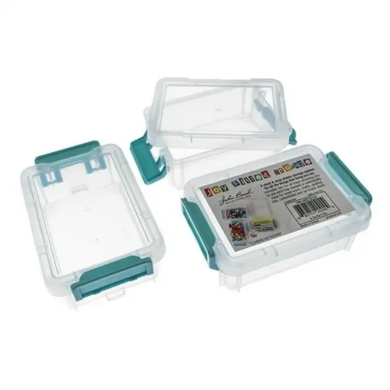 John Bead 4.5" Joy Filled Clear Stackable Organizer with Lids {2}