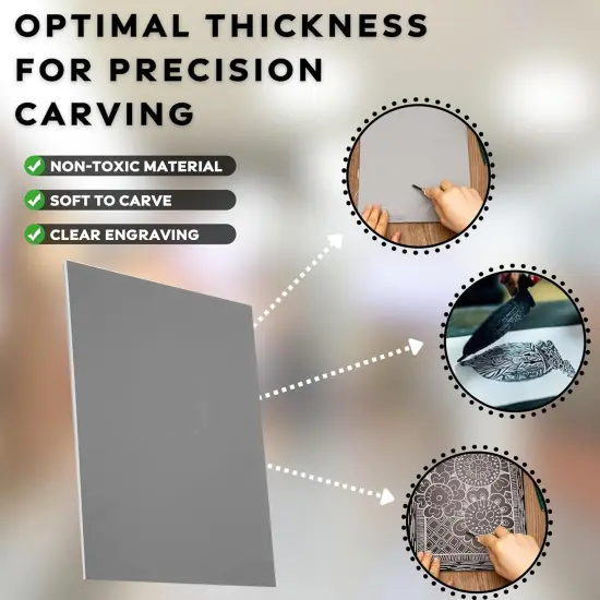 Linoleum Blocks for Printmaking - Printmaking Supplies from Pixiss - Linocut Rubber Stamps (12 Pack) 8 {5}