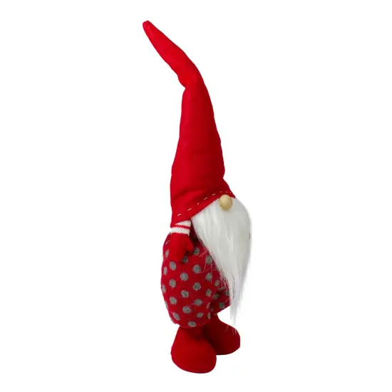 Northlight Standing Santa Polka Dot Gnome Christmas Figurine - 16" - Red and Gray {3}