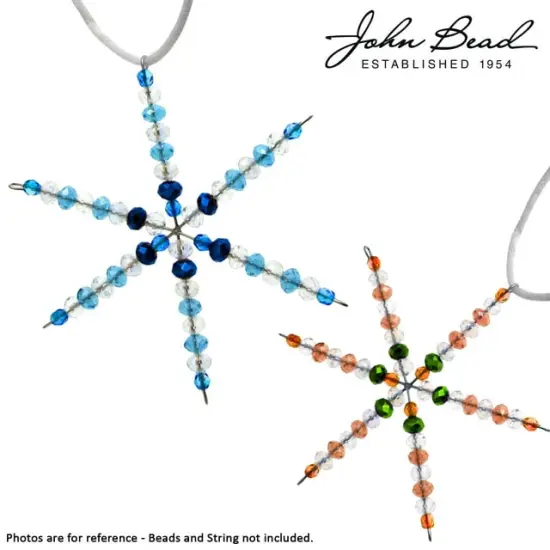 John Bead 6" Snowflake Ornaments Wire Frames, 5pcs {5}