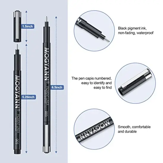 Drawing Pens Black Art Pens for Drawing 12 Size Waterproof Ink Pens for Artists Sketching, Manga, Writing {5}
