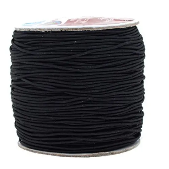 109 Yards Mandala Crafts 1 mm Elastic Cord Stretchy String for Bracelets, Necklaces, Jewelry Making, Beading, Masks; Black {2}
