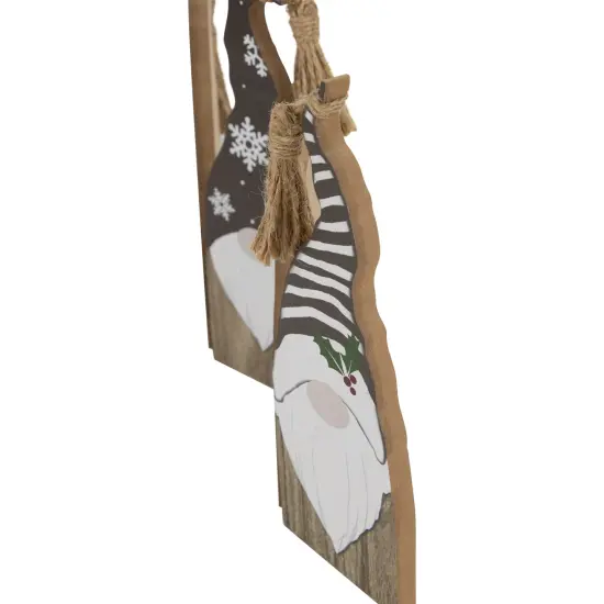 Northlight Wooden Gnomes Hinged Christmas Decoration - 10.75" Brown {6}