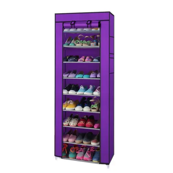 9 Tier/Shelf Shoe Rack Shelf Saving Storage Closet . Purple {1}