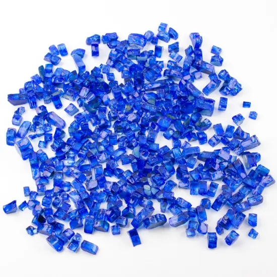 Peacock Blue Reflective Fire Glass for Arts and Crafts {1}