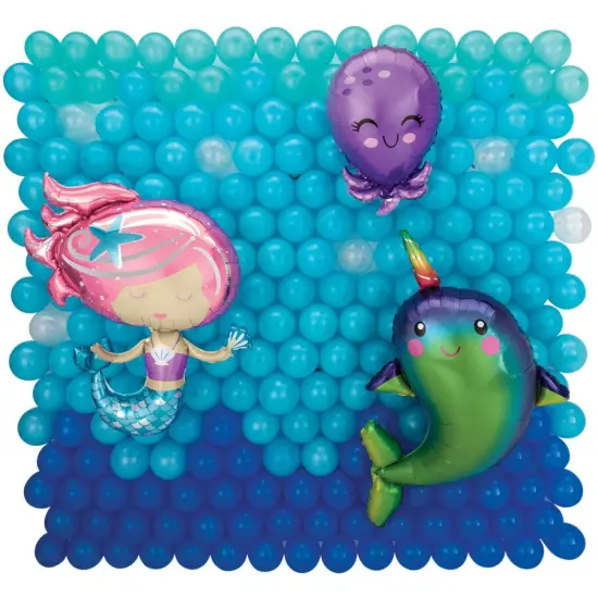 Mermaid Latex & Foil Balloon Back Drop Kit {1}
