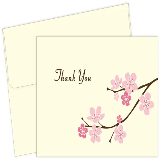 Great Papers! Thank You Note Card and Ivory Envelope, Blossom Branches, 4.75" x 3.375"(folded), 50 count {1}