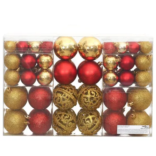 Christmas Baubles 100 pcs1.2" / 1.6" / 2.4" Gold and Wine Red {3}