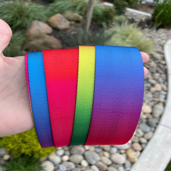 Rainbow Ombr&eacute; 1.5&rdquo; Seatbelt Webbing {1}