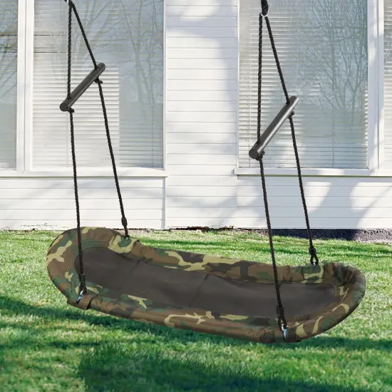 Adjustable Kids Camouflage Surf Swing with Oval Platform {2}