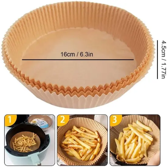 Kitcheniva Non-Stick Air Fryer Disposable Paper Liners Parchment 100 Pcs {2}