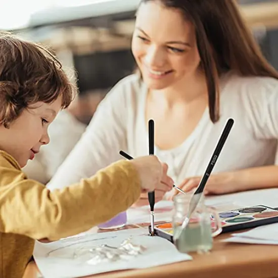 10 PCS Miniature Paint Brushes Kit, Fine Detail Painting Brush Micro Professional Tiny Paints Brush Set for Watercolor, Oil, Face, Acrylic, Nail, Line Drawing, Scale Model Painting, by PSISO {4}