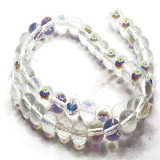 42 8mm Clear Glass Round with AB Finish {2}