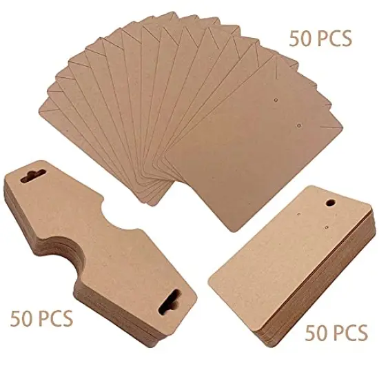 150 Pieces Earring Cards Necklace Cards Bracelet Cards Earring Holder Cards Necklace Display Cards Kraft Paper Tags for Jewelry Display {1}