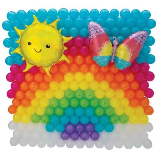 Rainbow Latex & Foil Balloon Back Drop Kit {1}