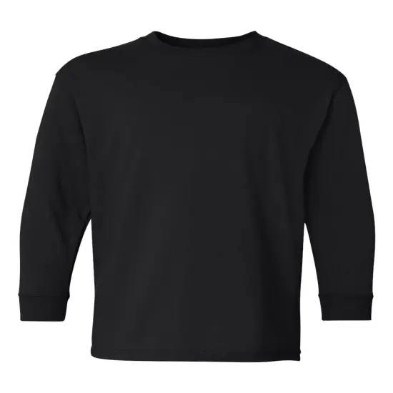 Gildan&reg; Heavy Cotton Youth Long Sleeve Crew-Neck T-Shirt Black {1}