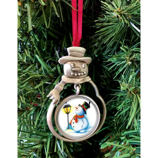 JFK Half Dollar Snowman Ornament With Colorized Snowman Coin {2}