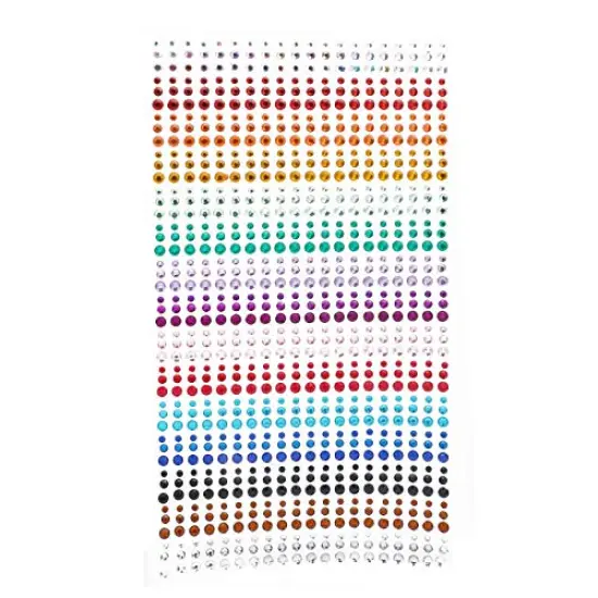 900 Pieces Self-Adhesive Rhinestone Stickers,15 Colors,DIY Face Gems Body Stickers Nail Makeup 3mm 4mm 5mm Festival Carnival Embellishments for Crafts 1pcs {2}